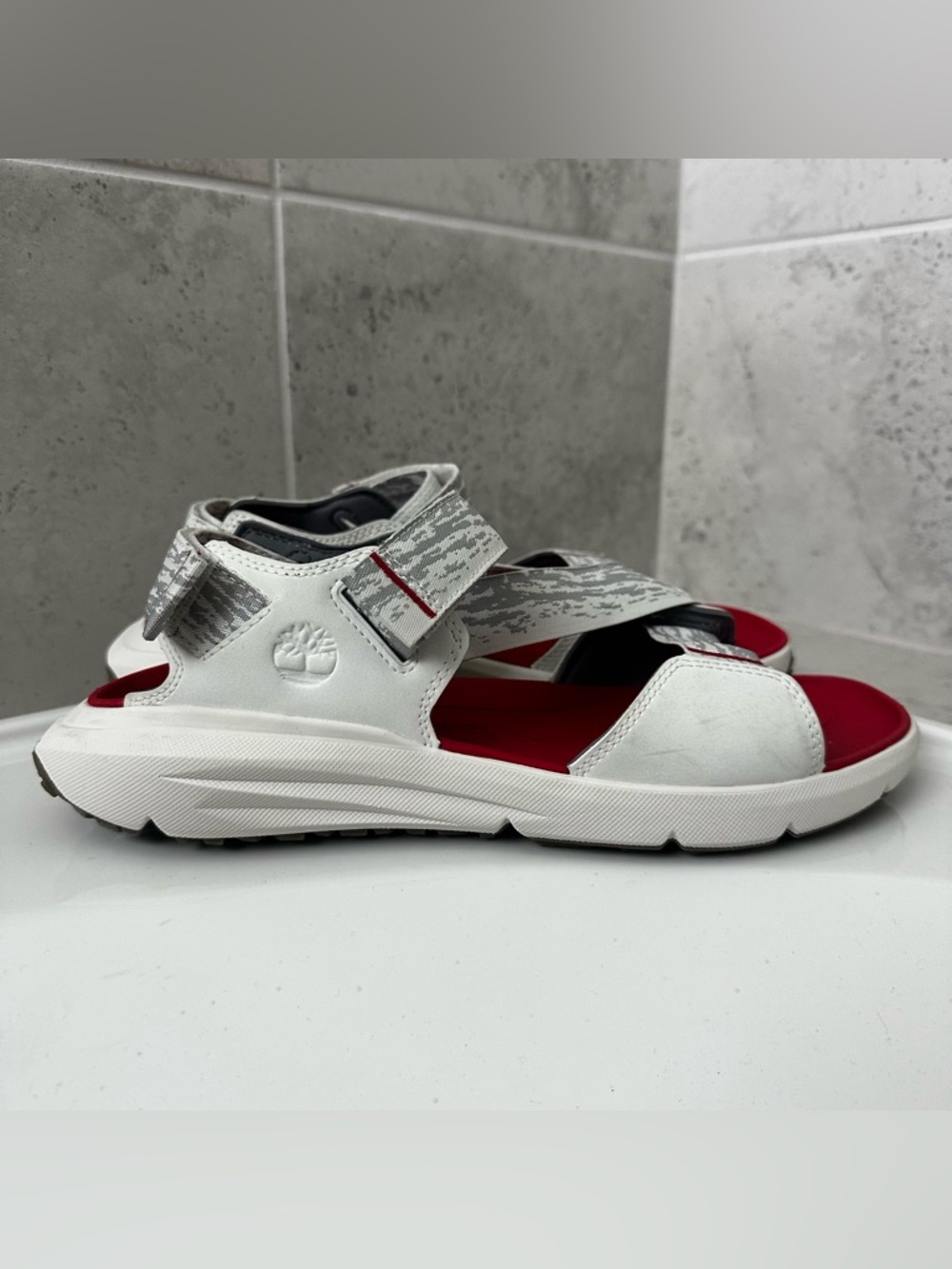 Timberland White and Red Men's Sport Sandals Size 10 Men - Picture 10 of 16